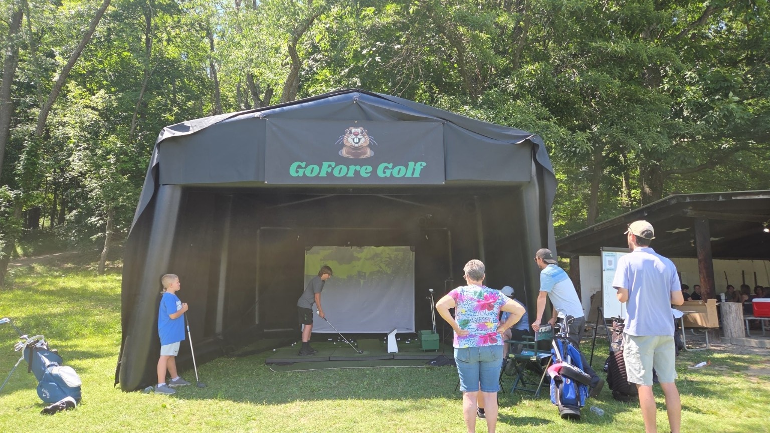 Campground golf simulator event