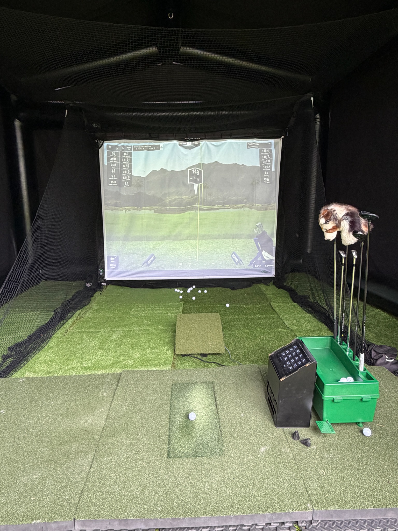 Outdoor GoFore Golf simulator setup